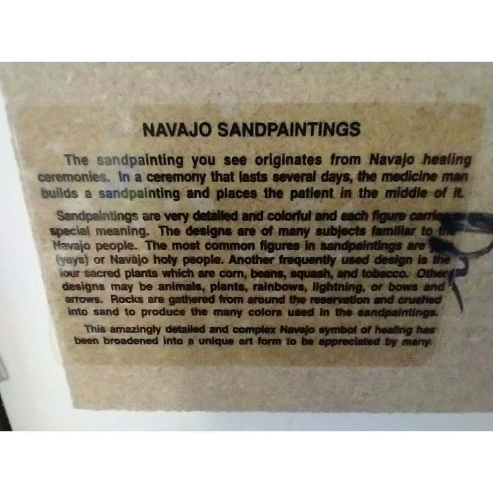 Native‎ America Navajo Unique Art Healing Ceremony Sand Paintings 5"x 8" Signed - Picture 3 of 4